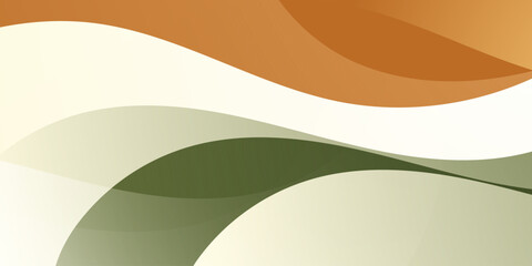 Abstract green and brown wave pattern background. Simple and elegant wave banner style.