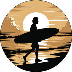 Woman Jogging Through Modern Urban Cityscape Silhouette