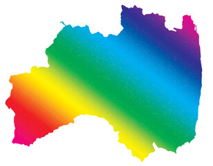 福島県　虹色　カラフル　イラスト