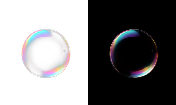 ridescent soap bubbles, isolated for compositing and visual effects, for designers, photographers, and digital artists. Realistic overlay of bubble clusters in PNG format.
