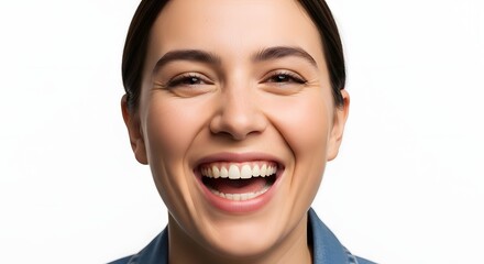 Woman's Authentic Laughing Expression
