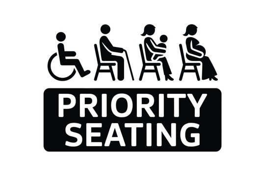 Priority Seating Sign for Disabled and Pregnant Passengers