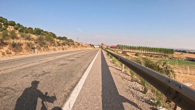 N-234 paved road near Hontoria de la Cantera, province of Burgos, Castile and Leon, Spain