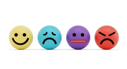 Emotional Sphere Collection on White Background