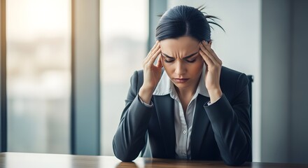 Stressed Businesswoman with a Headache
