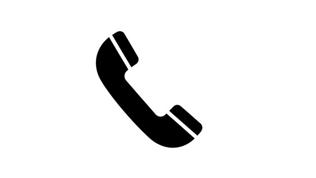 Black Telephone Handset Device Icon.