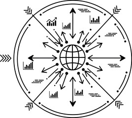 Global data flow and statistics diagram