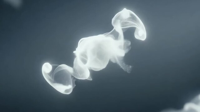 Abstract translucent organic form in futuristic biotechnology environment