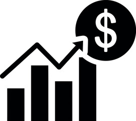 Increasing financial growth and profit chart