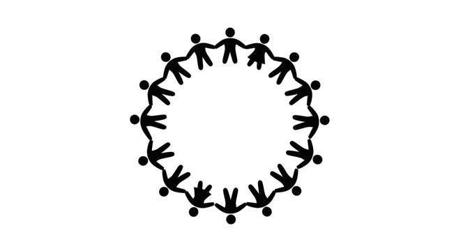 Group of People Holding Hands in Circle.