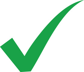 Large Green Checkmark Symbol on White Background tick