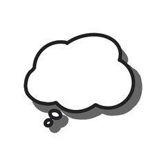 [Speech Bubble Icons] Thought Bubble Cloud Icon / 思考雲吹き出しアイコン
