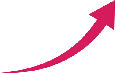 Pink Curved Arrow Pointing Upwards