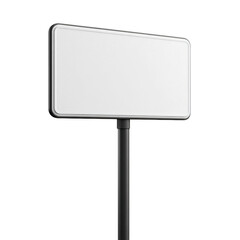 Fototapeta premium Blank white signboard on a black stand isolated on transparent background