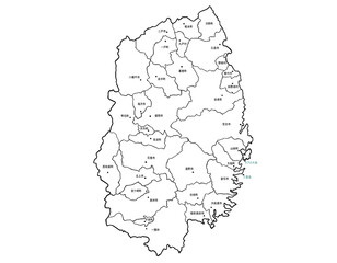 岩手県　地名別イラスト　文字・斑点あり