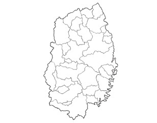 岩手県　白黒　シンプル　イラスト