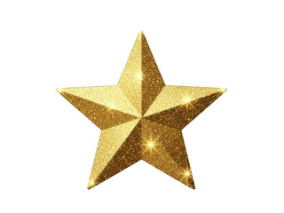 Obraz premium A gold star with sparkles on a white background