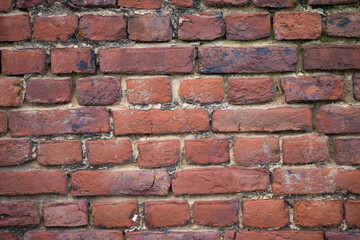 Obraz premium Old weathered red brick wall texture background