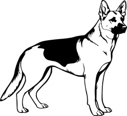 German Shepherd dog black silhouette