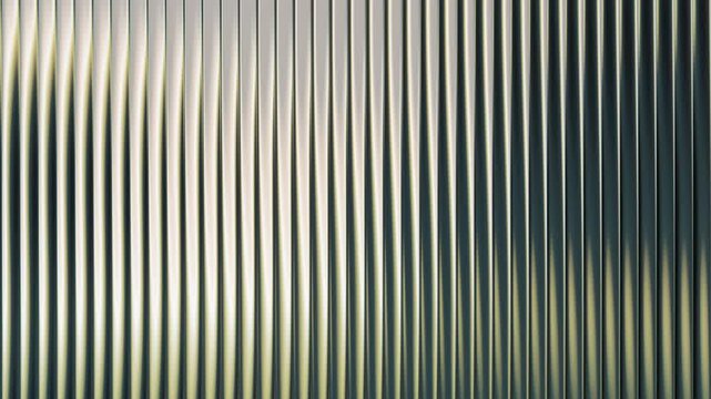 Abstract 3d render, background animation with ribbed dynamic dark green glass gradient animation effect, 4k seamless looped video