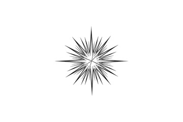 Fototapeta premium Geometric starburst with sharp lines on minimalist white background