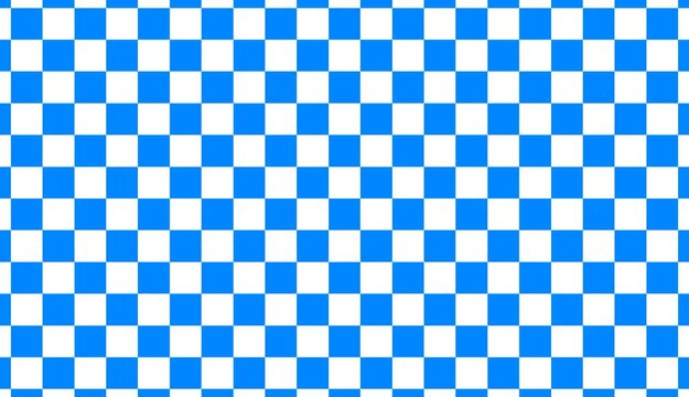 Blue and white checkered pattern motion graphic, Seamless looping gingham background for marketing, Racing check flag animation for social media
