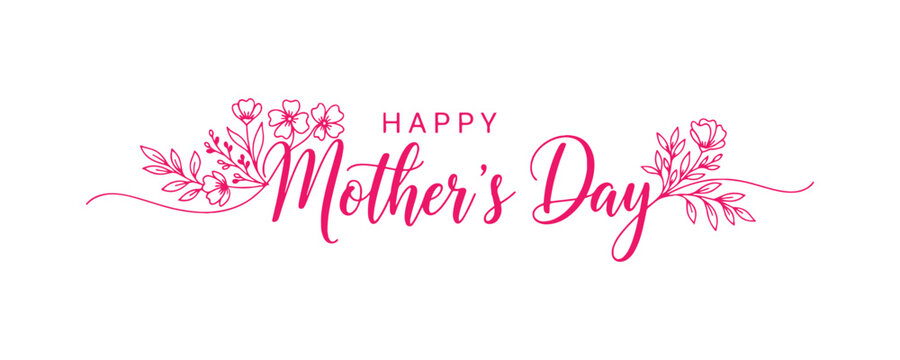 Happy Mother's Day, featuring lively floral script
