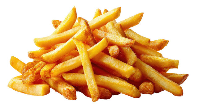 Golden Pile of Fries: A delectable close-up of a generous pile of crispy, golden fries, a classic indulgence.