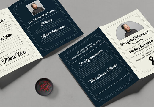 Elegant Funeral Memorial Program Template Design