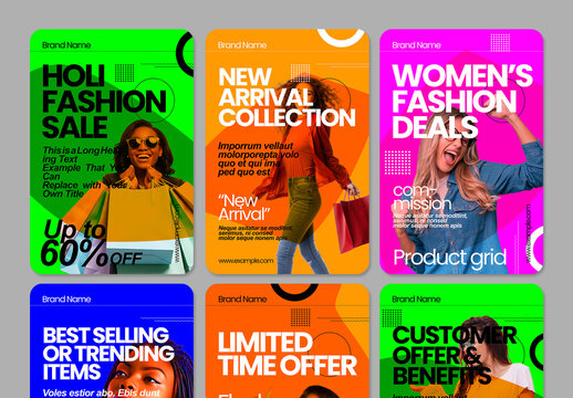 Holi Modern Fashion Sale Social Media Post Template