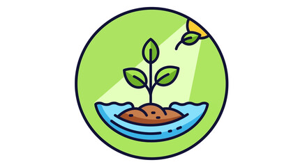 Fototapeta premium Seedling Growing in Soil Illustration Concept.
