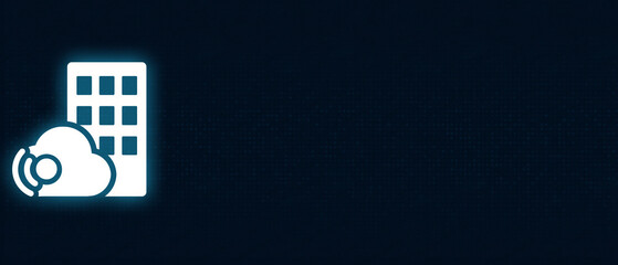 Enterprise Cloud Computing and Corporate Network Infrastructure Icon