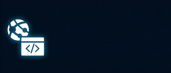 Global Web Development and Software Programming Concept Icon