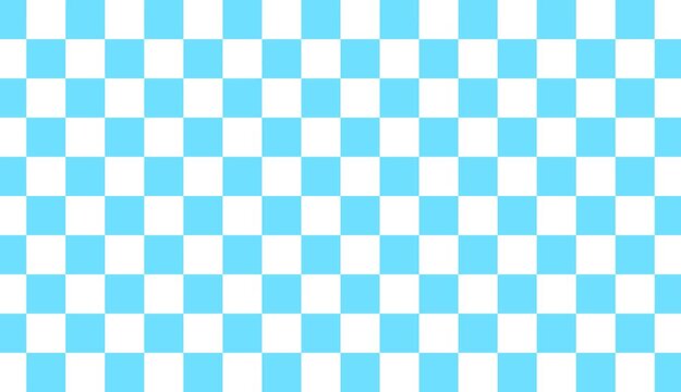 Bright cyan checkerboard pattern loop, Abstract moving square geometric background, Grids