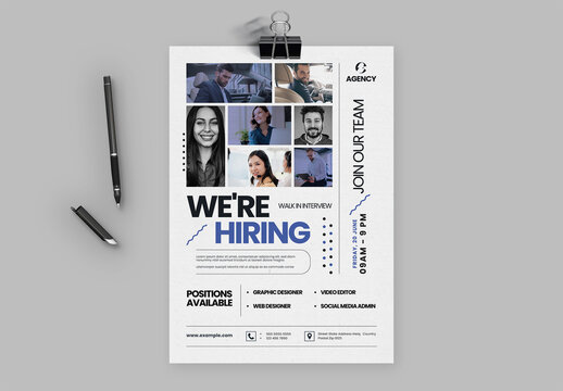 Professional We Are Hiring Flyer Template