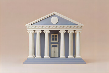 Obraz premium A small model of a building with columns