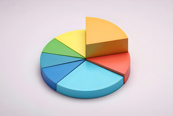Fototapeta premium A colorful pie chart with multiple sections