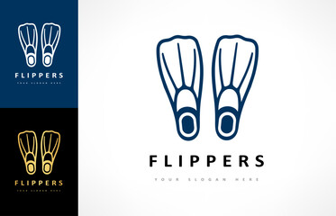 Flippers logo vector. Diving design. © Natalia Iachimova