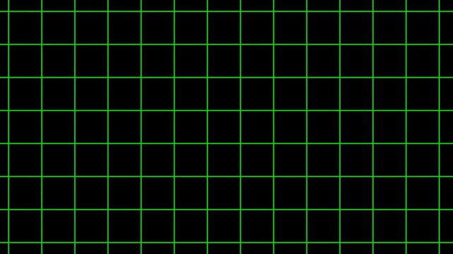 Neon Green Grid Abstract Digital Background, Glowing Cyber Technology Grid Loop, Retro Futuristic Sci-Fi Motion Graphics Overlay