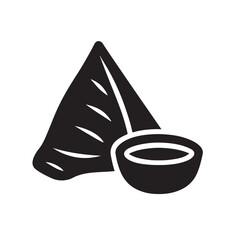 Indian samosa snack with chutney traditional crispy pastry