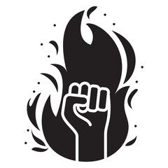 Wildfire warning flame fist icon vector for app website infographic