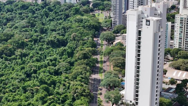 Vista a&eacute;rea das avenidas do entorno do Parque do Ing&aacute; em Maring&aacute;! Pr&eacute;dios e Parque! Avenida Laguna! 