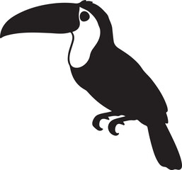 Obraz premium Toucan in silhouette on white background..
