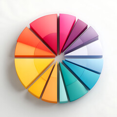 Obraz premium Colorful circular wedge arrangement displaying a spectrum of hues