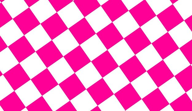 Pink White Checkered Pattern, Vibrant Geometric Squares Background, Retro Checkered Print