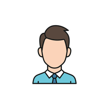 Pixelated Man Icon With Blue Shirt And Tie Isolated White Background
