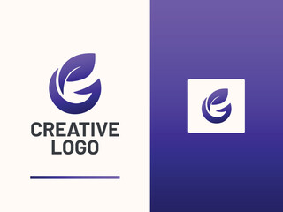 Modern Purple Leaf G Letter Logo Design