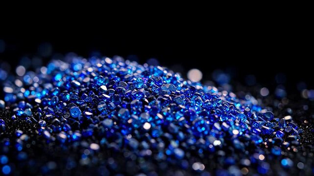 Blue sequin macro close-up footage