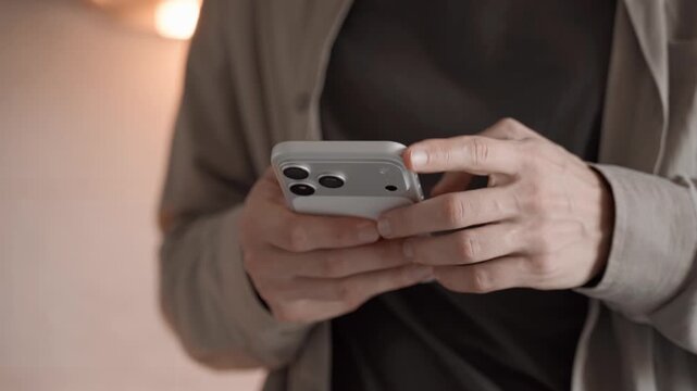 Man Holding Apple iPhone 17 Pro Max Closeup