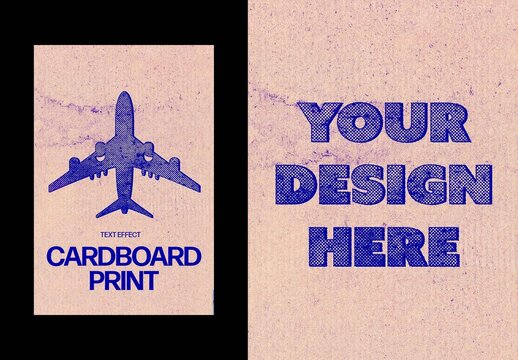 Cardboard Print Halftone Poster Effect Mockup